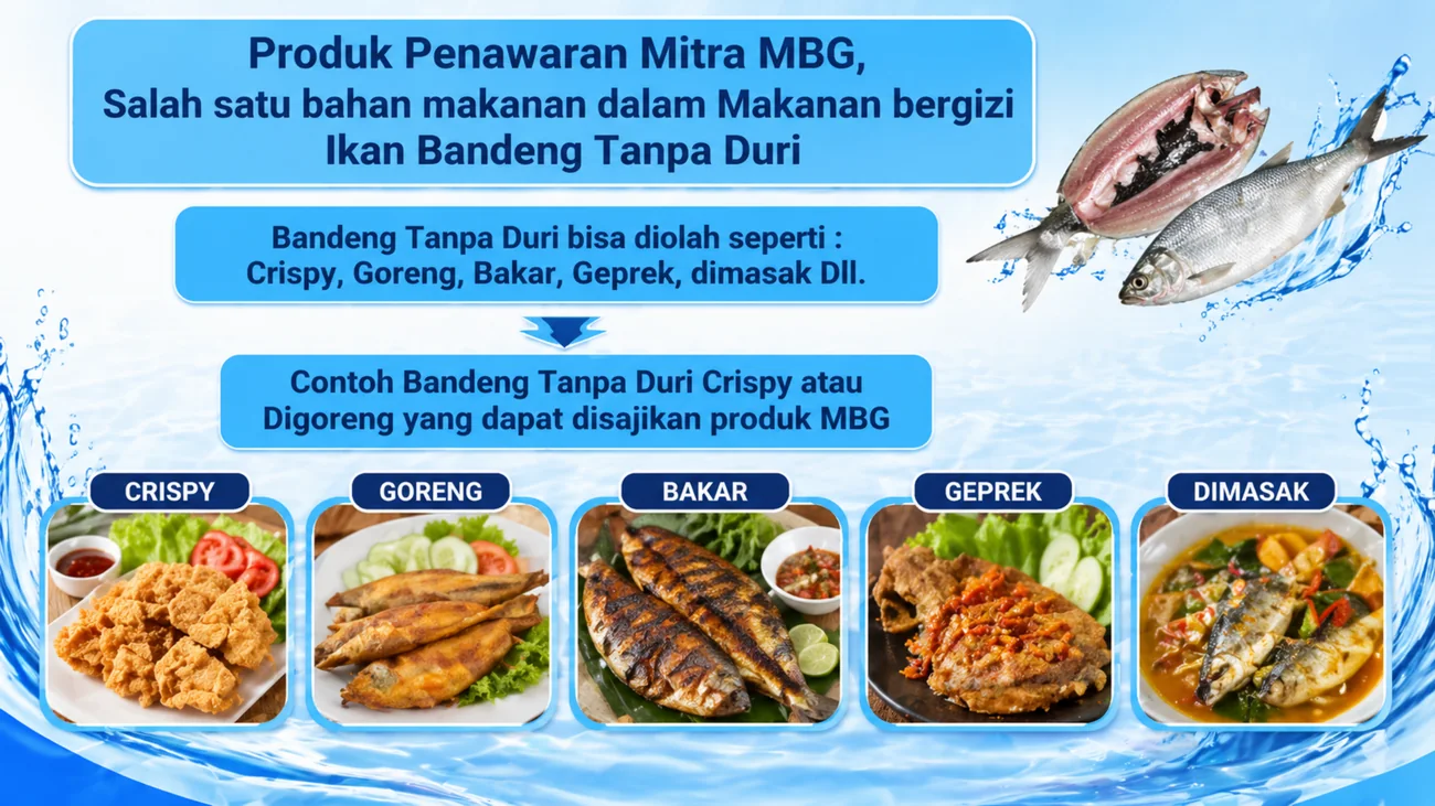 Contoh olahan Bandeng Tanpa Duri untuk mitra MBG